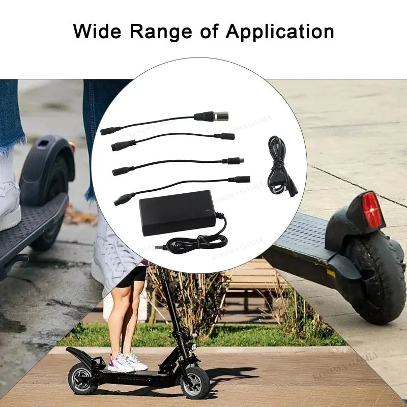 Universal AC DC 42V 2A Power Adapter Smart Charger For 24-36V Lithium Battery Electric Scooter US/EU Plug Black 100-240V