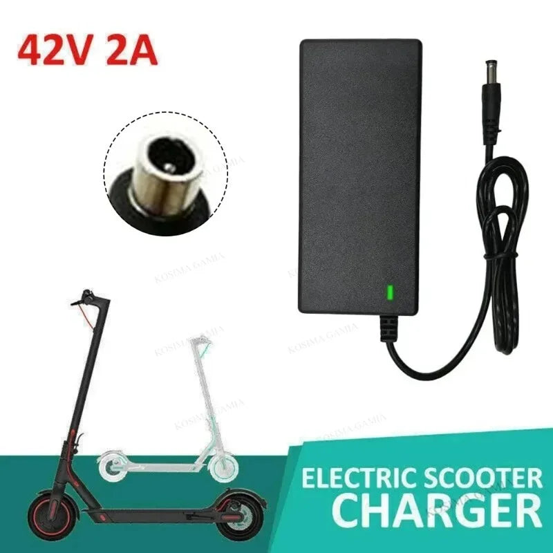 Universal AC DC 42V 2A Power Adapter Smart Charger For 24-36V Lithium Battery Electric Scooter US/EU Plug Black 100-240V